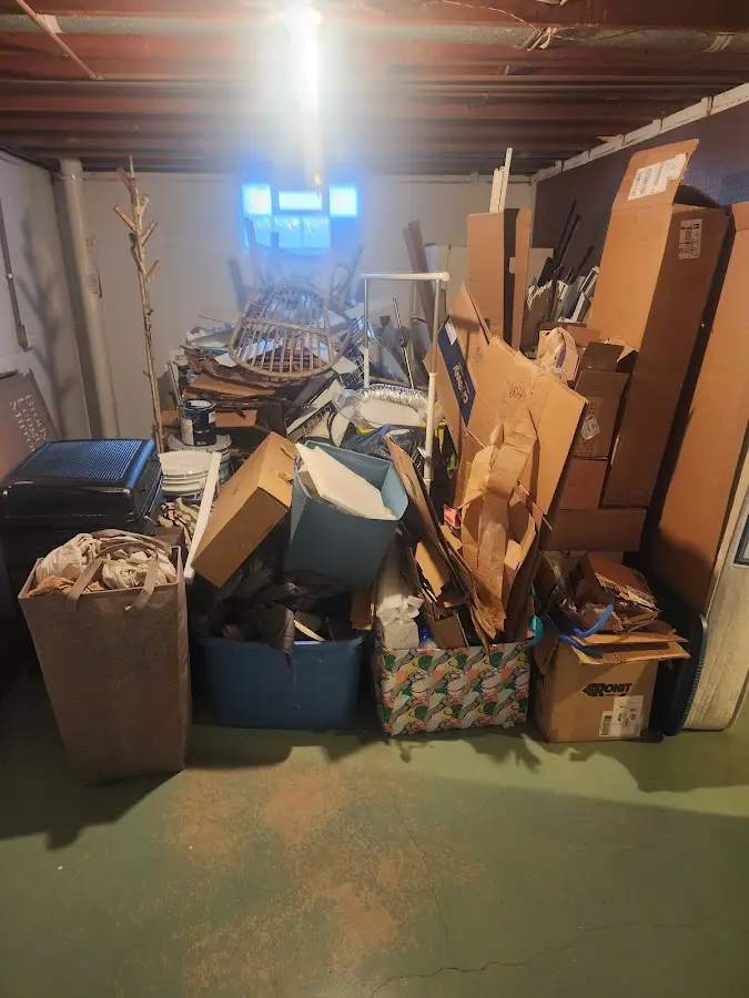 Roll-off dumpster container at job site for 4 Yard Dumpster Rental in Doraville